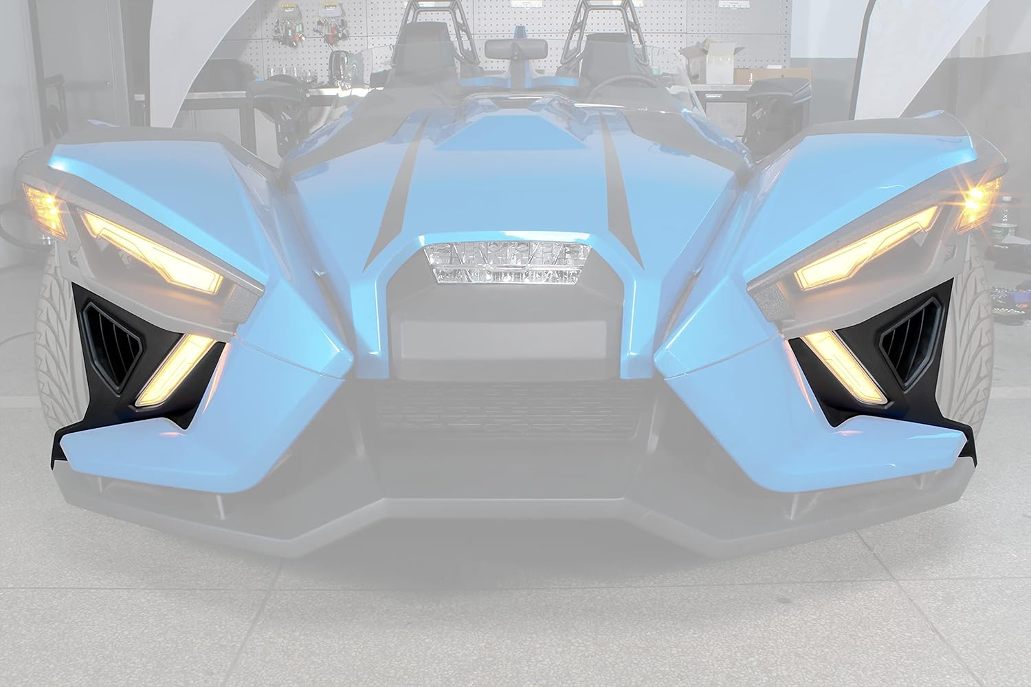 LDETXY Front Lower Accent Panel Kit for Slingshot All Models, Painted Lower Daytime Running Lights Trim Panel Upgrade Kit for Polaris Slingshot S SL SLR R LE 2014-2022 Modified Accessories (2PCS)
