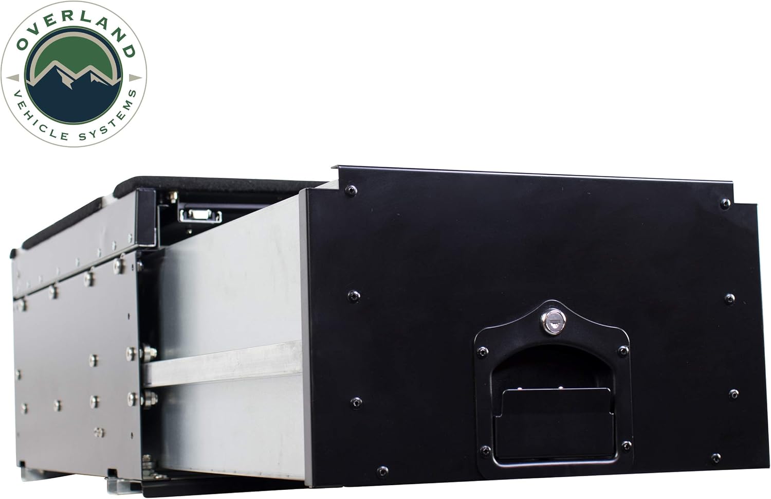 Overland Vehicle Systems Cargo Box With Slide Out Drawer & Working Station Size - Black Powder Coat Universal