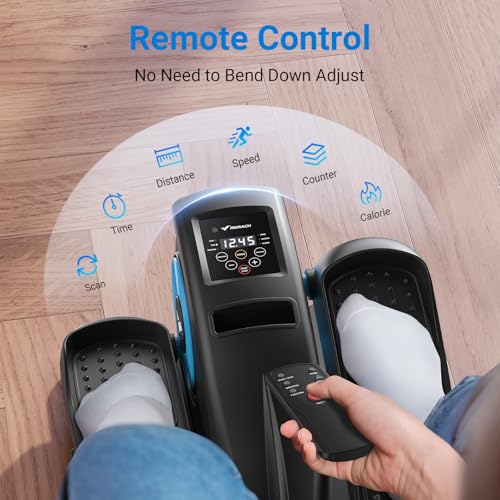 MERACH Under Desk Elliptical Machine, Ellipse Leg Exerciser for Seniors Adults Fully Assembled, Portable & Quiet Electric Seated Pedal Exerciser with 12 Adjustable Speed & Remote Control & 12 AutoMode