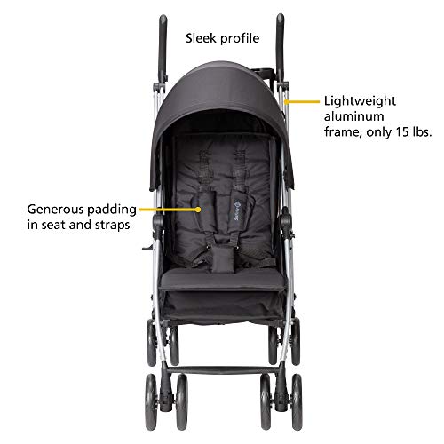 Safety 1st Step Lite Compact Stroller, Lightweight aluminum frame and a breeze to carry, at only 15 lbs, Greyhound