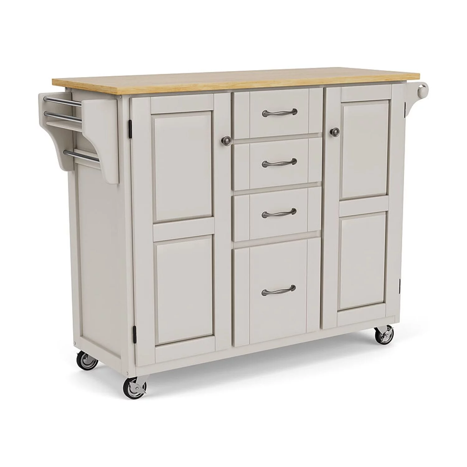 Homestyles Create-a-Cart Wood Rolling Kitchen Cart in Off White