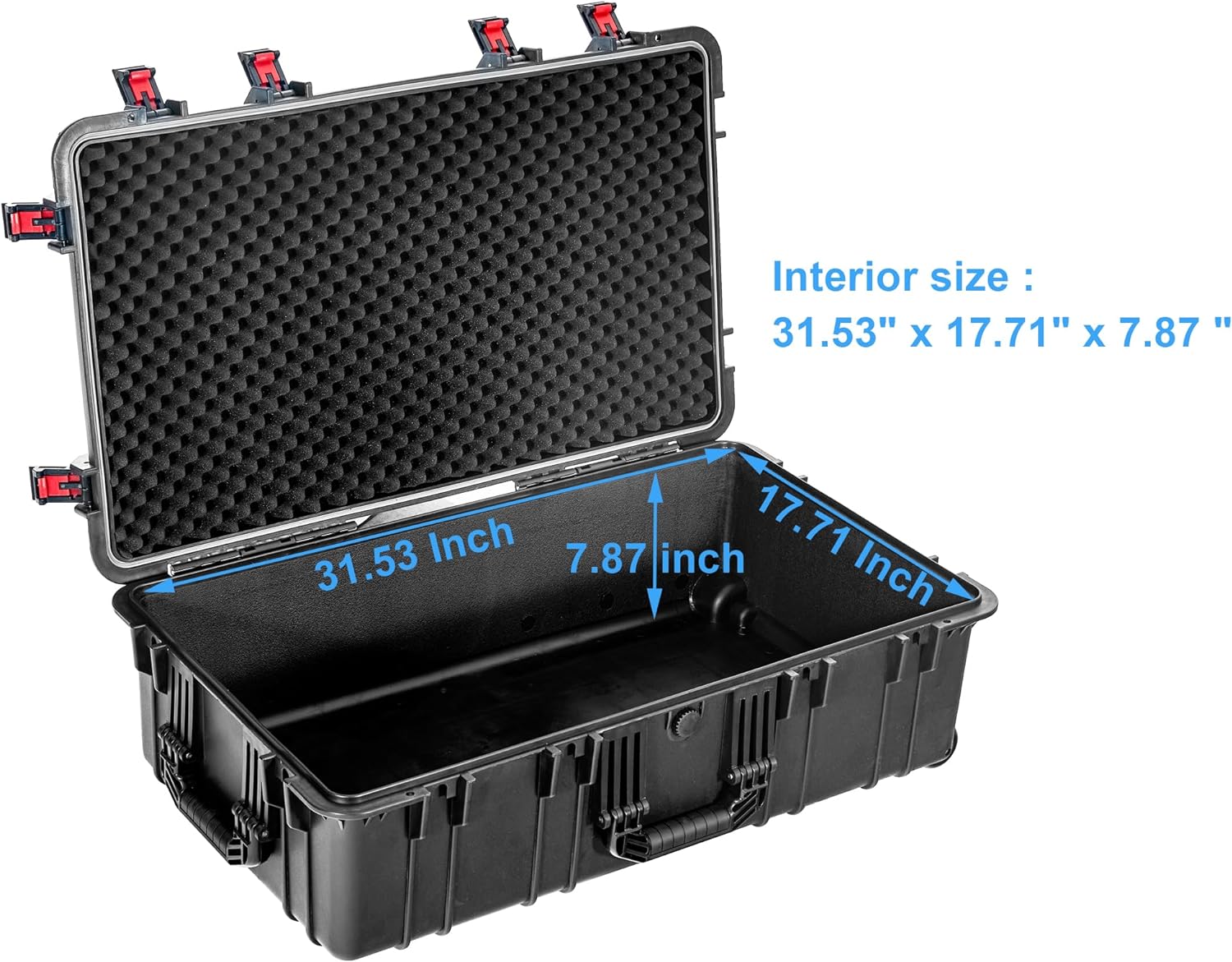 Regetek Waterproof Roller Hard Case 35"x 20.5"x 12", Equipment Case with Foam/Wheels for Camera, Tool, Electronics Gear, Instrument,IP67 Waterproof & Crushproof, Lockable, Transport Rolling Case