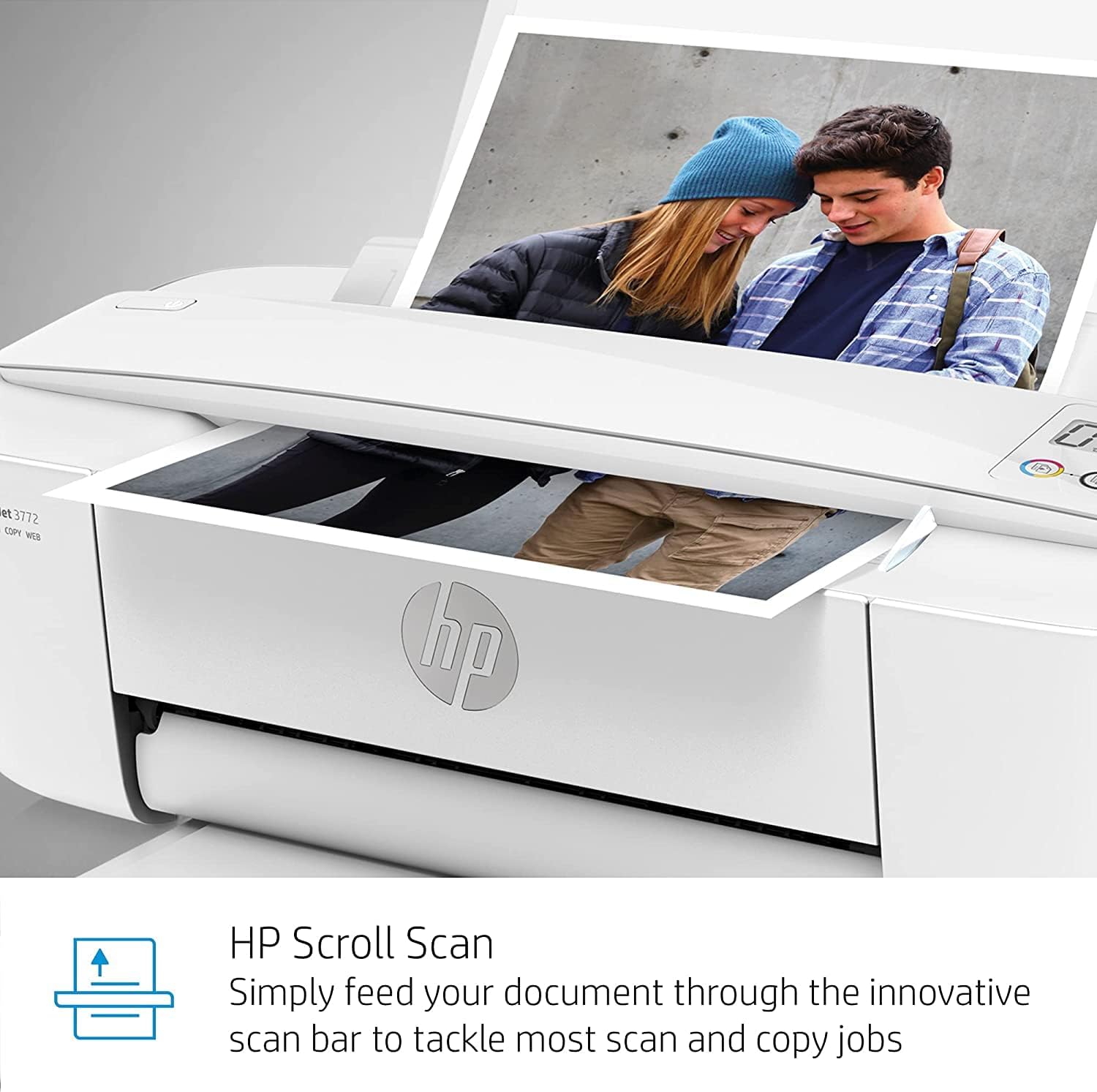 H -P DeskJet Wireless Color Inkjet Printer All-in-One with LCD Display - Print Scan Copy and Mobile Printing Ultra Compact with 6 ft NeeGo Printer Cable