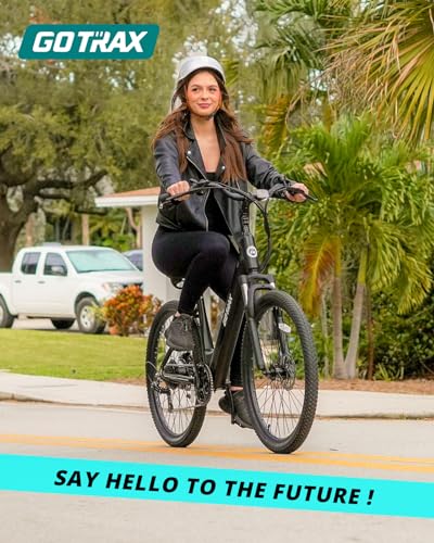 Gotrax Dolphin 26" Electric Bike, Max Range 30Miles(Pedal-assist1) & 20Mph Power by Peak 500W, 5 Pedal-Assist Levels & Front Suspension, 7-Speed&Boost Mode, City E-Bike for Adult, Step-Thru Bicycle