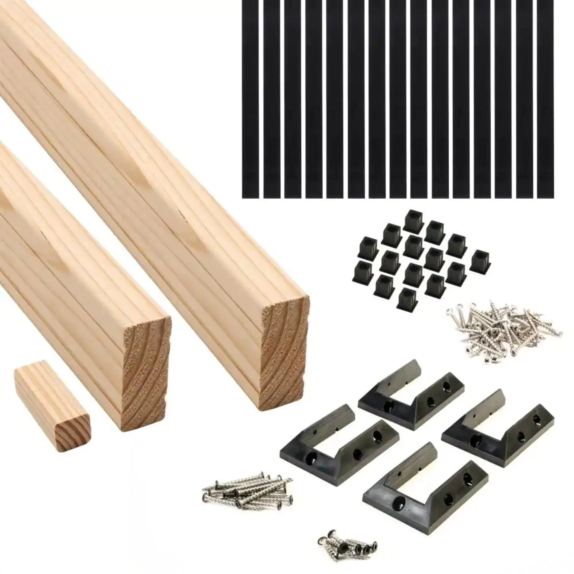 ProWood 6 ft. Pressure-Treated Wood Railing Kit with Square Aluminum Balusters