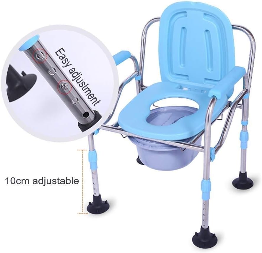 KOHARA Commode Chair, Bedroom Toilet, Multi Function Foldable Bedside Toilet, Adjustable Mobile Toilet Safety Frame