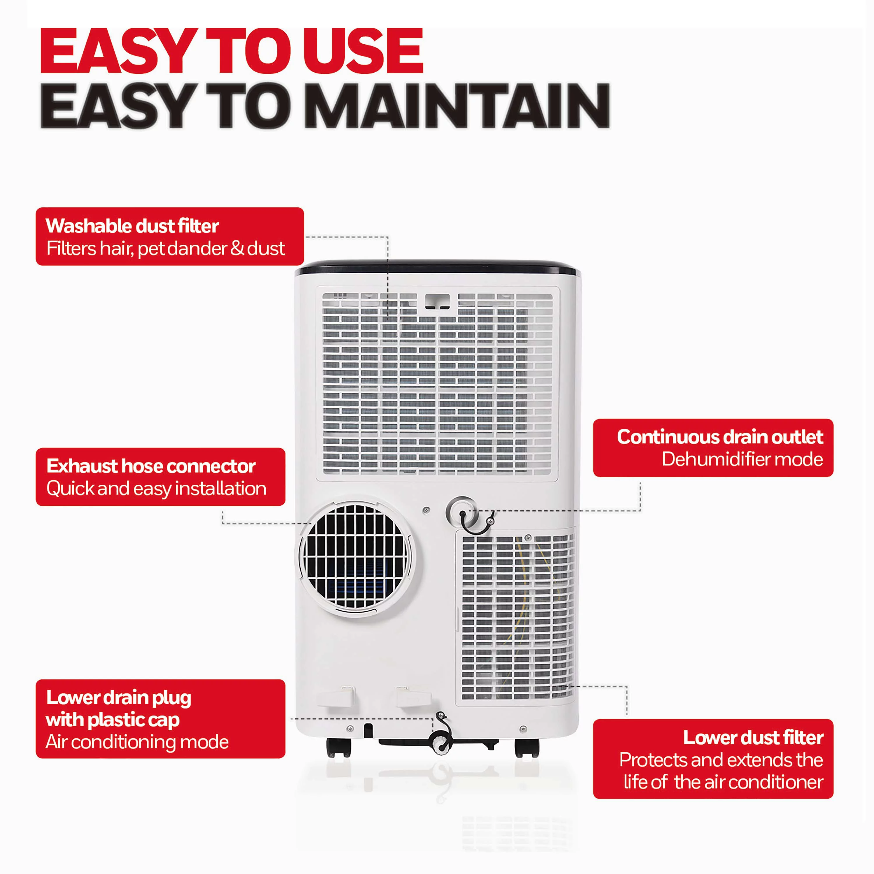 Honeywell 8,000 BTU Portable Air Conditioner with Dehumidifier & Fan
