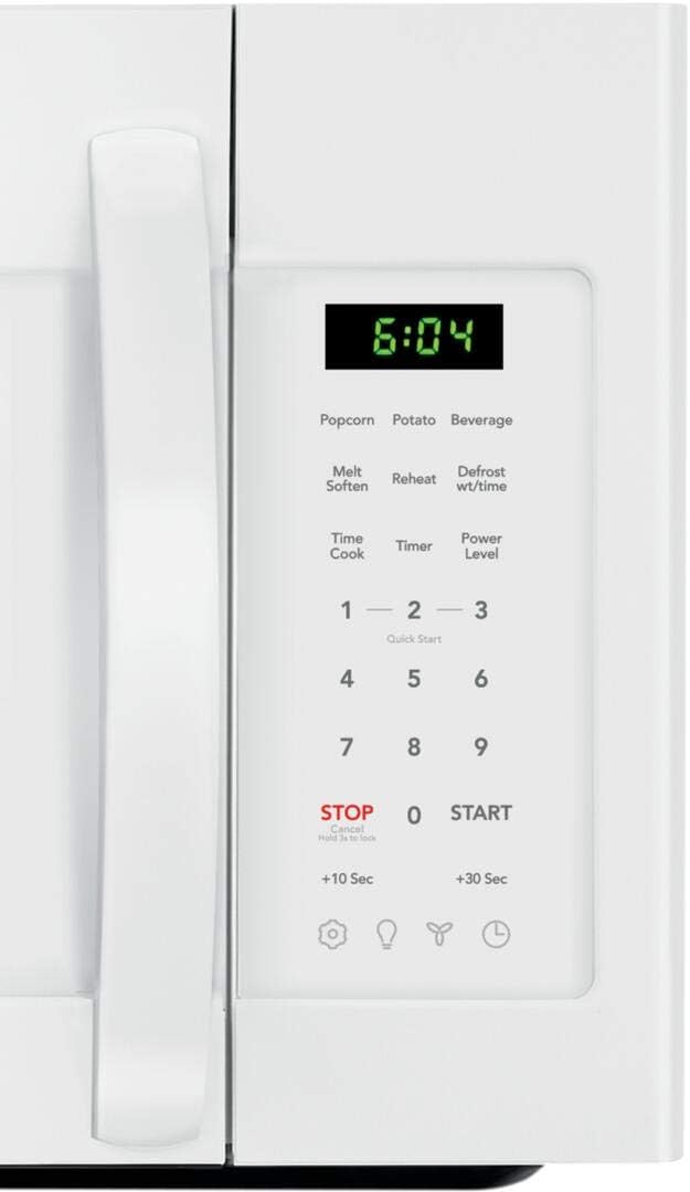 Frigidaire FFMV1846VW 30" White Over the Range Microwave with 1.8 cu. ft. Capacity, 1000 Cooking Watts, Child Lock and 300 CFM in White
