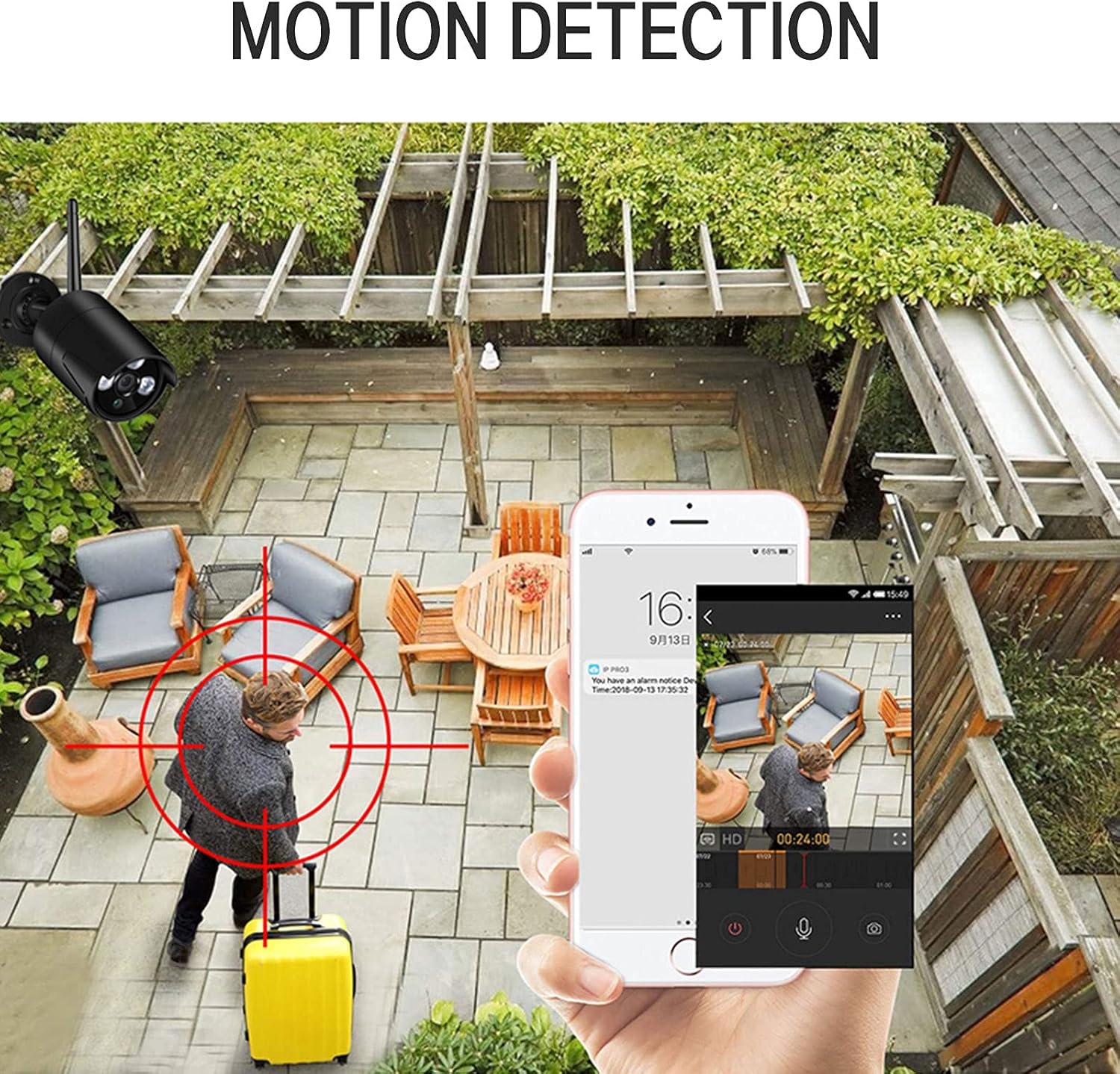 2MP Security Camera System Outdoor 8 Channel DVR Surveillance Kit Night Vision Cam,IP66 Weatherproof Home CCTV Cameras,Instant Email Alert with Images