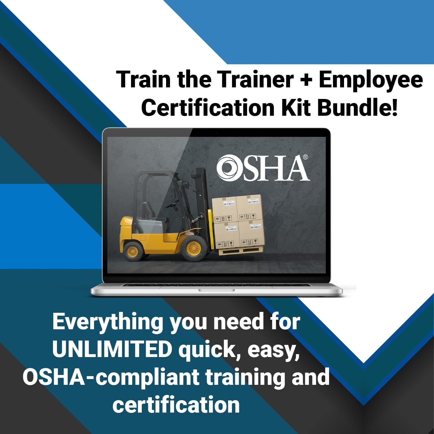 OSHA Compliant Forklift Operator COMPLETE Training Kit + Train the Trainer BUNDLE! Certificates Of Completion, Operator Cards, Student Hand Outs, Hands On Evaluation Checklist, & More!