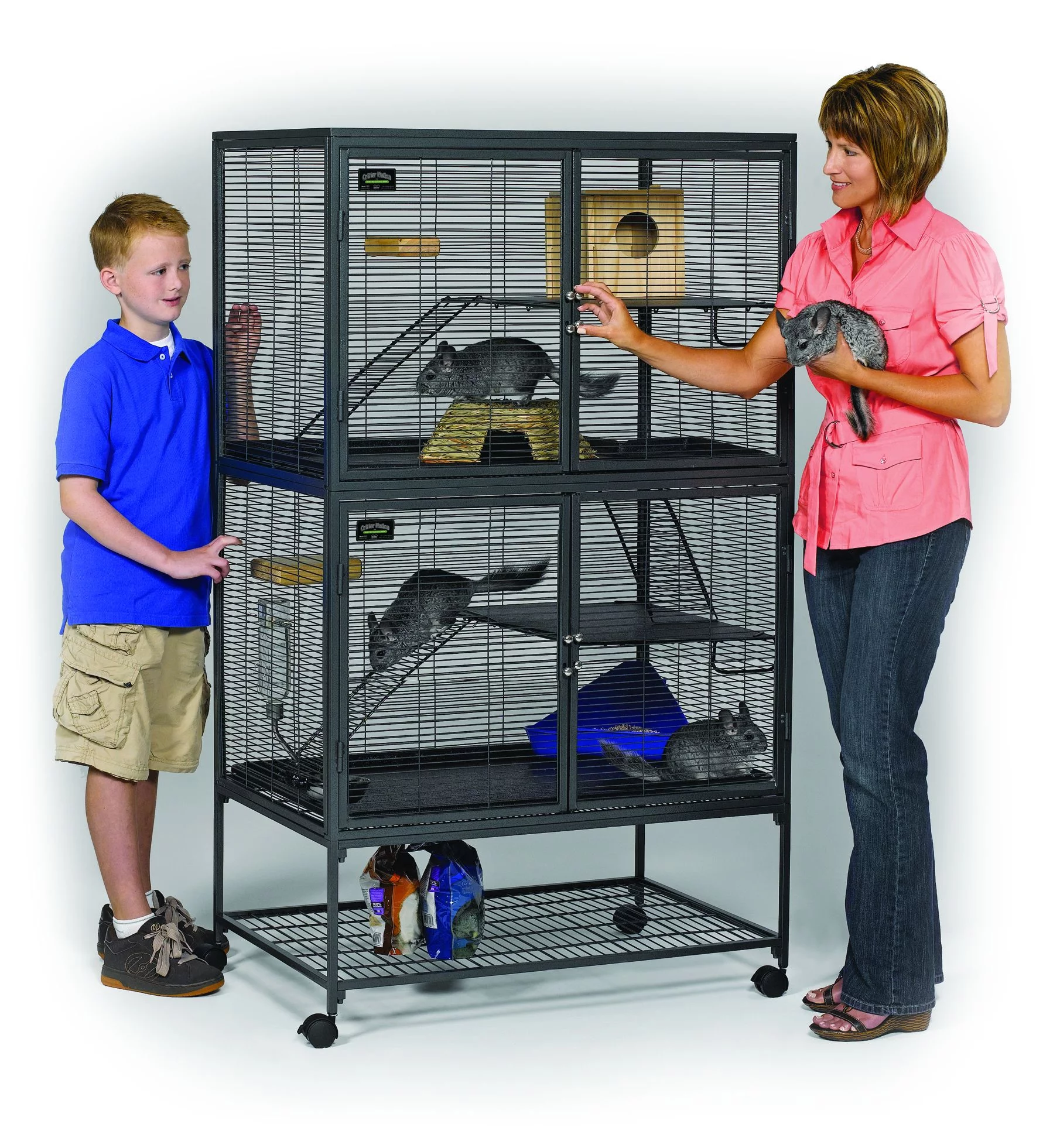 MidWest Homes For Pets Deluxe Critter Nation Double Unit Small Animal Cage