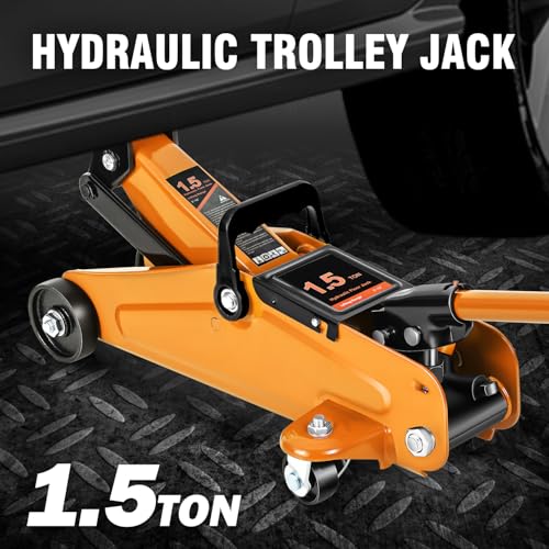 DNA MOTORING Floor Jack 3 Ton (6000 lbs) Capacity, Fast Lift Service Jack Low Profile Steel Heavy Duty Hydraulic Car Jack, Lifting Range 3"-20", Black, TOOLS-00475-BK