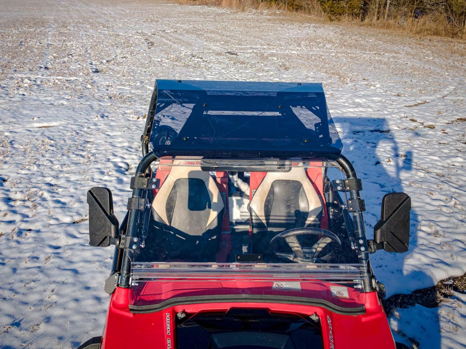 SuperATV Dark Tinted Roof for 2012+ Polaris RZR 570 | Increases Visibility! | Made of 1/4" Polycarbonate | Keeps Out Sun, Rain, & Debris | Sealed Edges | Rattle-Free Fit | USA Made!