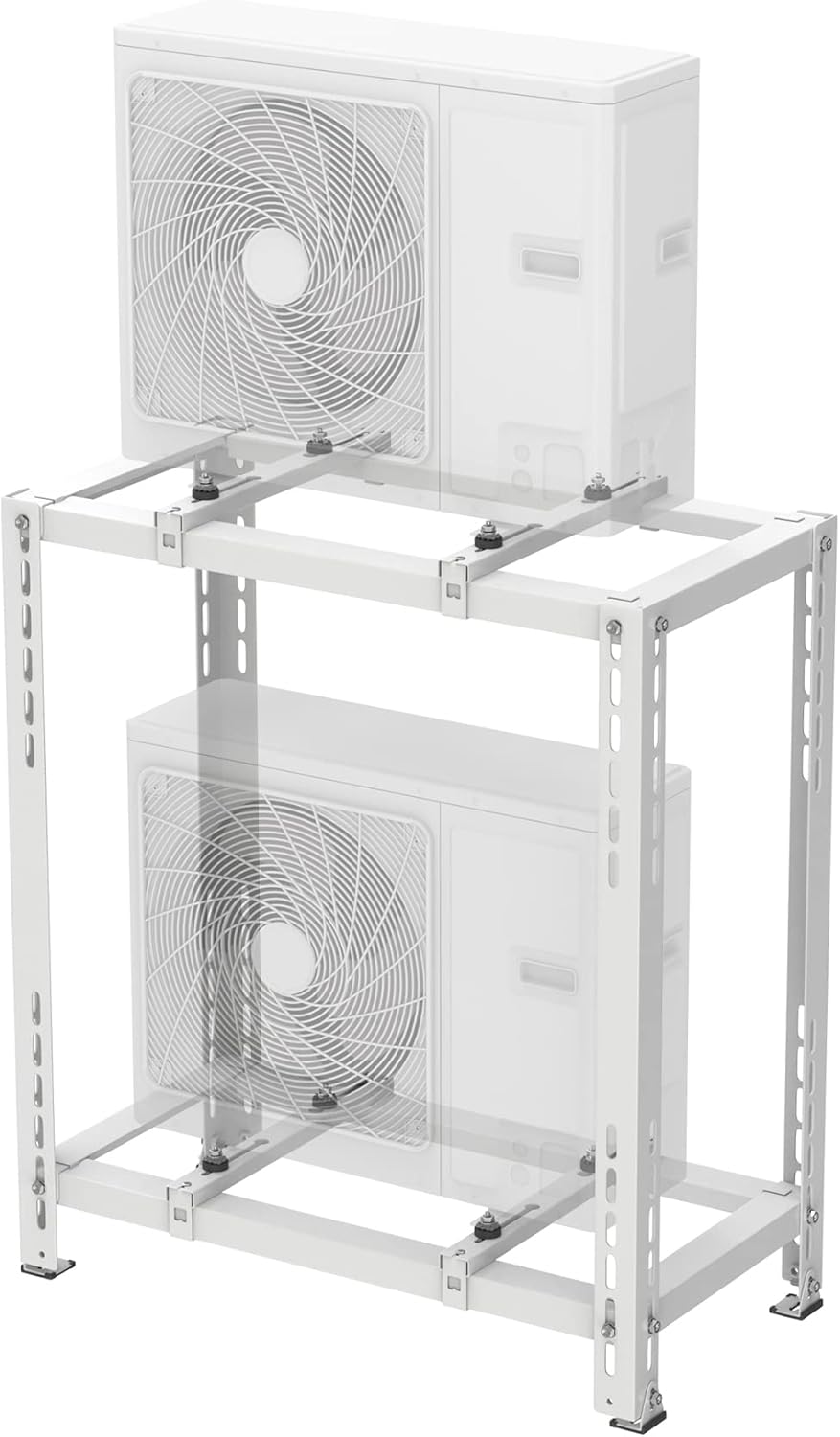 Ground Stand for Mini Split Air Conditioners Heat Pump System,Heavy Duty Mini Split Support Bracket,Floor Stand Ground Mounting Base for 9,000-18,000 BTU Condenser,Double Levels