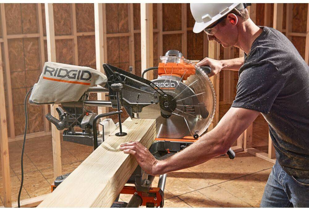 Ridgid 15 Amp Corded 12 in. Dual Bevel Sliding Miter Saw with 70 Miter Capacity