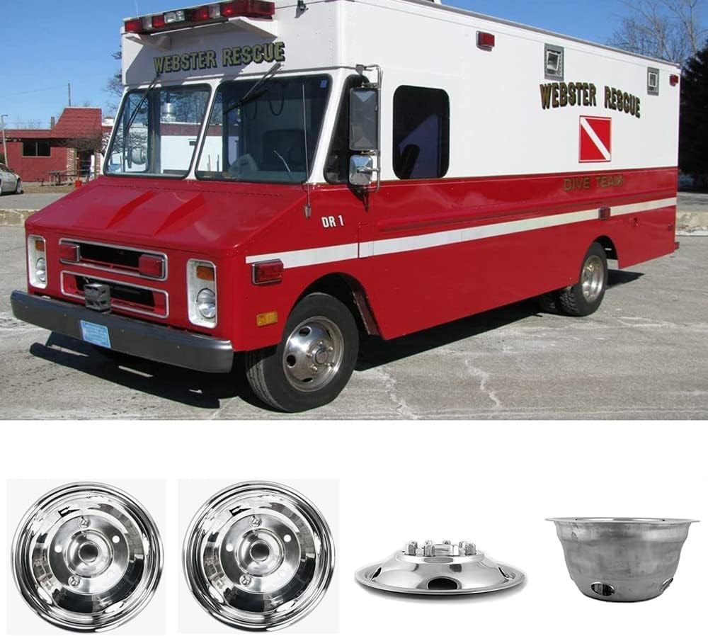 Kucaruce Set of 4 19.5 10 Lug Wheel Skins Hub Caps Rim Covers Stainless Steel Wheel Simulators For 2008-2020 R_a_m 4500 5500 Pickup