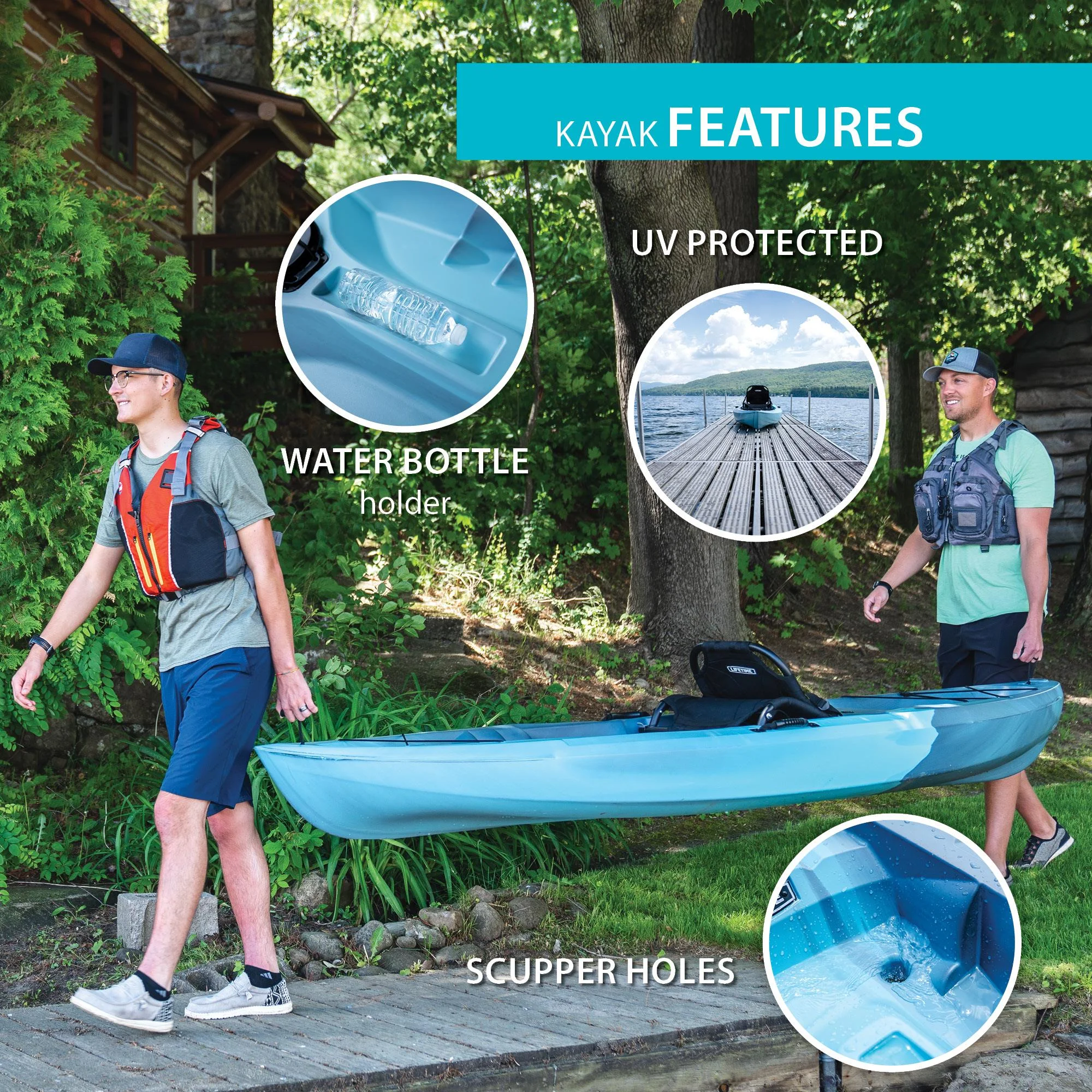 Lifetime Oracle 123 Sit-on-Top Kayak, Dragonfly Blue (91216)
