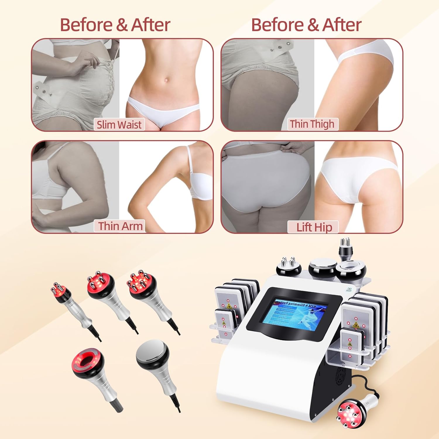 Body Machine Body Multifunctional Beauty Machine Cellulite Device, White