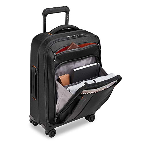 Briggs & Riley Domestic 22" Carry On Expandable Spinner - Luggage for Travel, Suitcases with Wheels, Softside Rolling Bag for Men & Women, Self-Repairing Zipper - ZDX Collection, Black