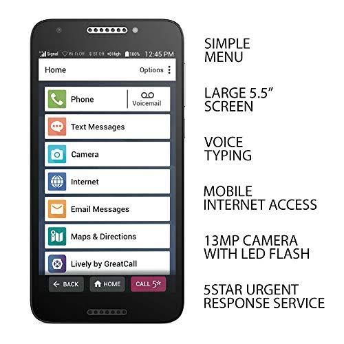 Jitterbug Smart SMART2 - 16 GB - Black - GreatCall - CDMA