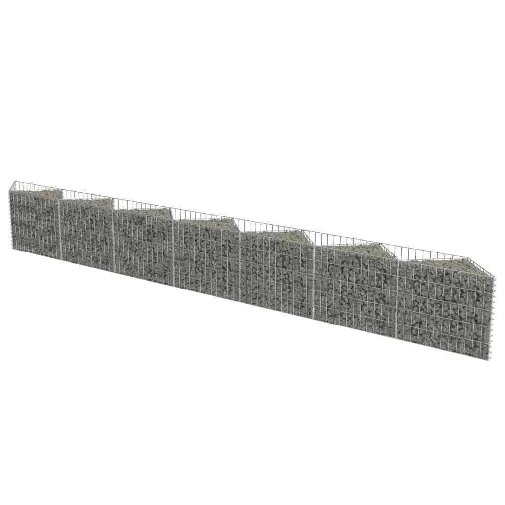vidaXL Gabion Wall Galvanized Steel - 177.2x22x11.8x22x19.7x22