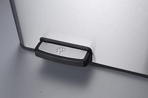 The Step N' Sort 18.5 Gallon Extra Large Capacity, Soft-Step, Dual Trash and Recycling Bin with Removable Inner Bins, Grey