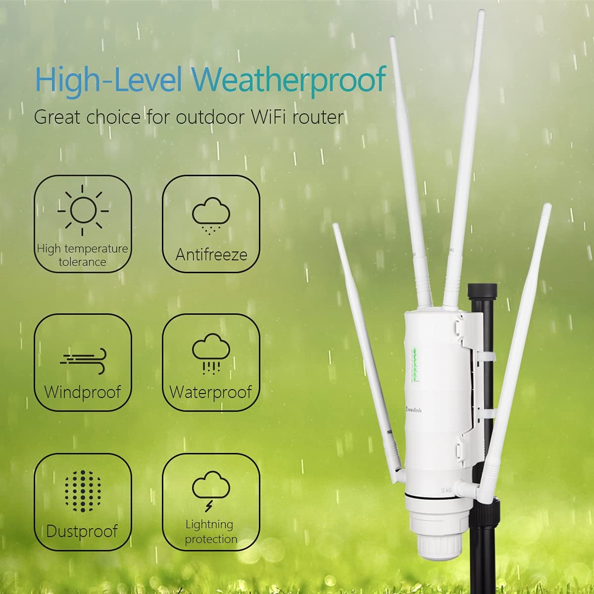 AC1200 Outdoor Repeater Outdoor Access Point Wireless AP Signal Extender 1200Mbps WiFi Booster Signal Booster Dual Band High Power Outdoor Wireless Range Extender Router with PoE High Gain Antennas