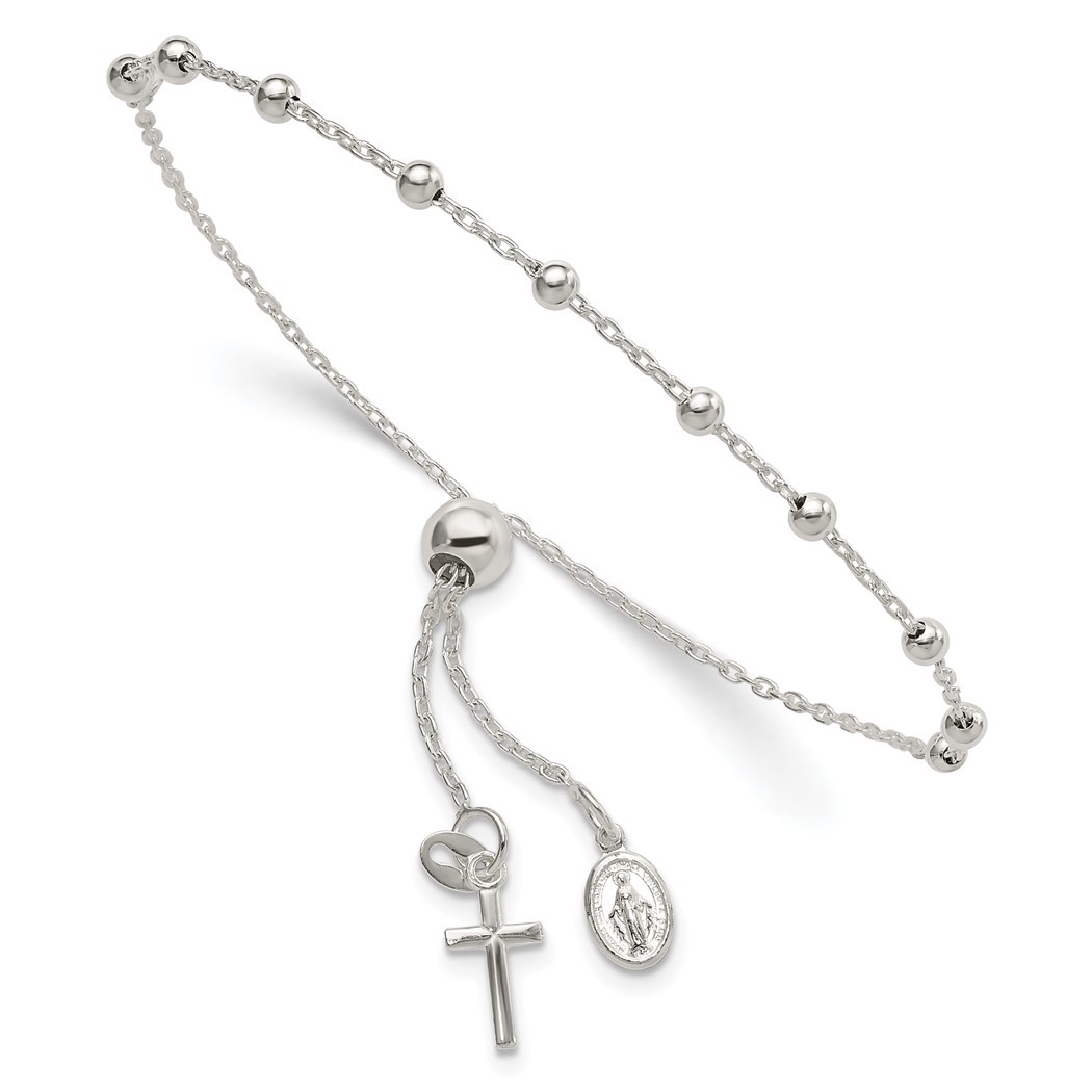 3mm 925 Sterling Silver Adjustable Rosary Bracelet Jewelry Gifts for Women - 2.5 Grams