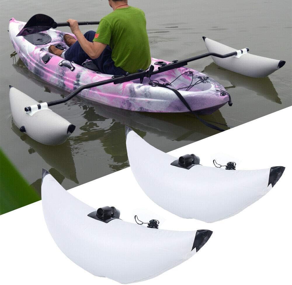 LYNICESHOP Kayak Outrigger, 2 PCS Kayak Stabilizer PVC Inflatable Pontoon Fishing Float Tube Kit - Alloy Floating Inflatable Outriggers Stabilizer Kit for Kayak Canoe Fish Pack of 2