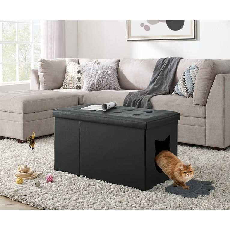 Sweet Barks Designer Cat Litter Box Enclosure Hidden Washroom Bench Ottoman - Pet Supplies online store