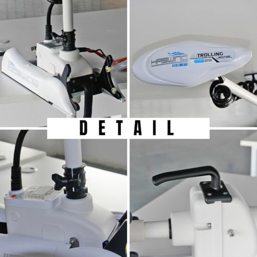 HASWING Electric Trolling Motor – Cayman 12V 55LB 48 Inch Shaft Bow Mount Boat Fishing Saltwater Freshwater with Remote Control 50700-120B