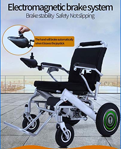 Fold & Travel Lightweight Motorized Electric Power Wheelchair Scooter, Aviation Travel Safe Electric Wheelchair Scooter Heavy Duty Power Wheelchair