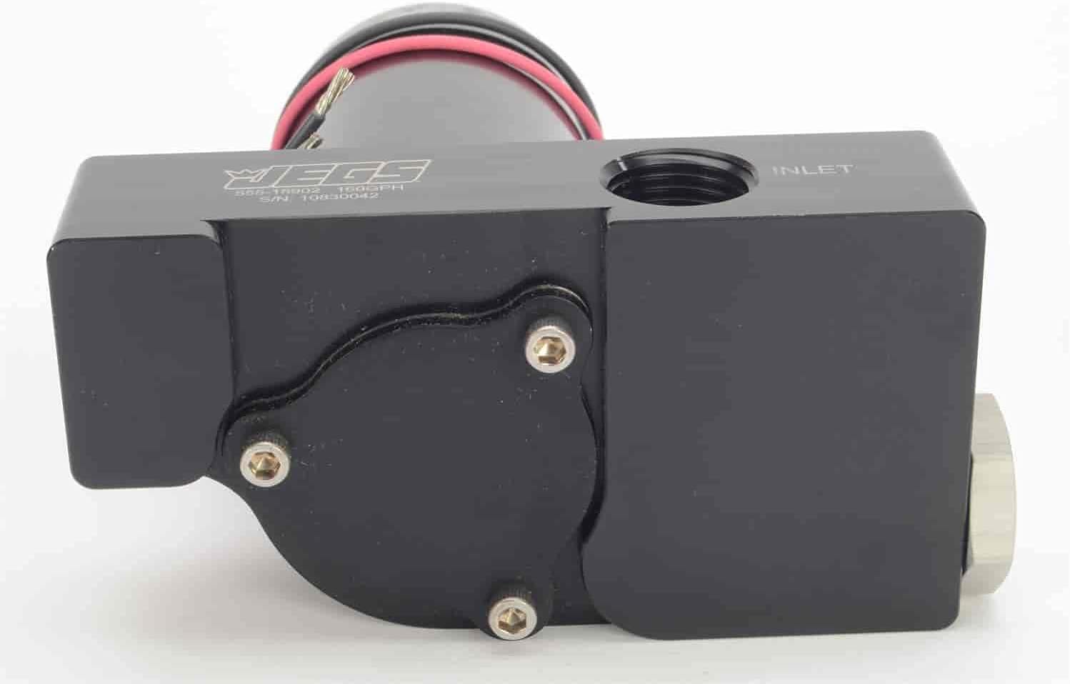 JEGS High Performance Ultra-Quiet Electric Fuel Pump | 160 GPH | 1/2 “ NPT Inlet/Outlet Ports | For Carbureted Applications Up To 1,000 Horsepower | Gasoline Only | Made In USA