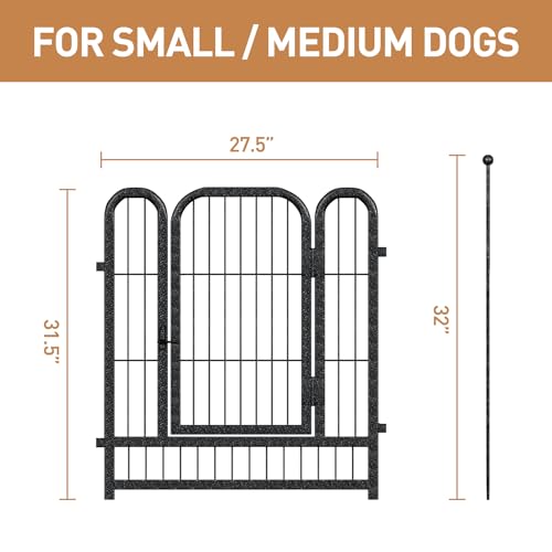 Metal Dog Playpen, 40 Inch Height 16 Panels, Large Dog Fence for Large/Medium/Small Dogs Indoor & Outdoor Bliss, Perfect Dog Pen for Camping, Yard, and RV | Black-Silver