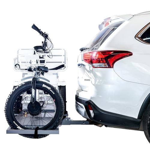EMOJO Hitch Rack for All Fat Tires Electric Trike Steel Alloy Trailer Tricycle Hitch Rack Carrier for 2 Inch Receiver Hitch of Car SUV