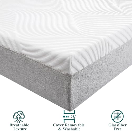 Twin Mattress 6 Inch Memory Foam Mattress Bed in a Box,Mediumu Firm Cooling Gel Green Tea Twin Size Mattress with Breathable Soft Fabric Cover CertiPUR-US colchones twin Pressure Relief