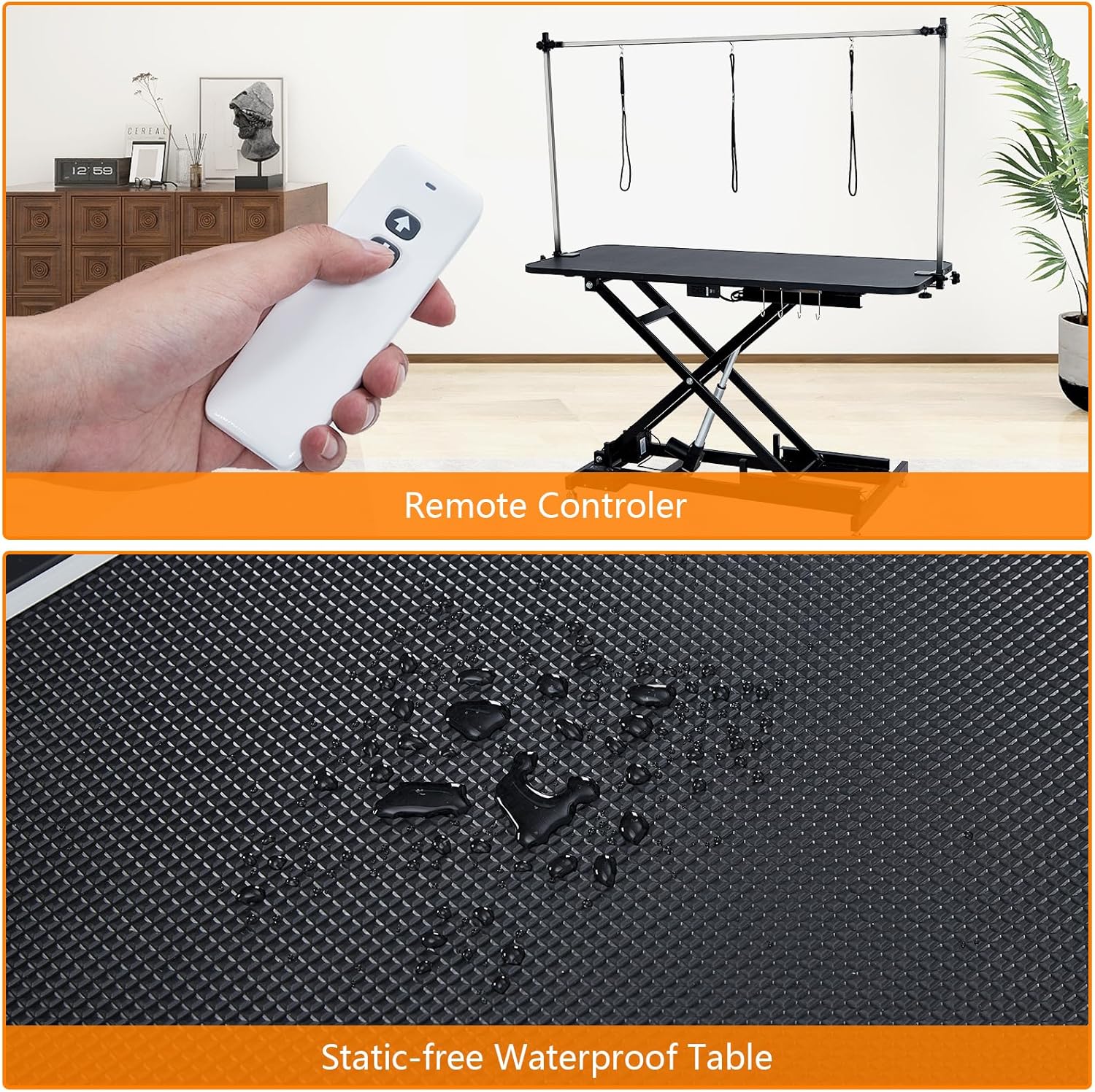 60" Hydraulic Dog Grooming Table for Pet, Heavy Duty Structural Hydraulic Max Load 350Lbs Professional Pet Grooming Table with Adjustable Overhead Arm & Noose Height Range 9.4''-39.4''2024