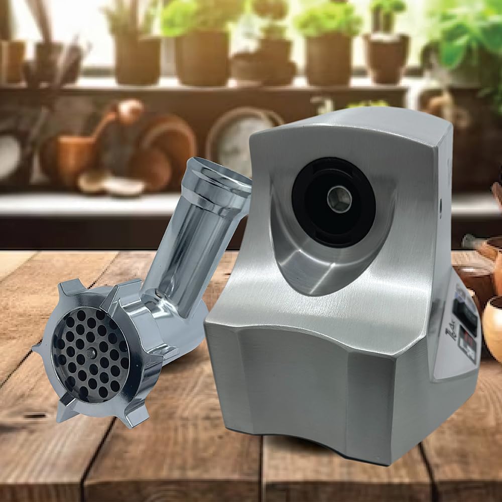 Premium Electric Meat Grinder Copper Motor 2000W Max Heavy Duty Meat Grinder-S/S Body Meat Sausage Stuffer Tubes & Kubbe, Cutting 2 Stainless Steel Blades Plate Home Kitchen