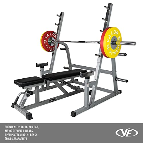 Valor Fitness Bench Press and Squat Rack Combo Half Power Cage w/ Adjustable Spotter Arms