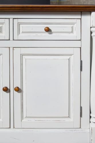Homestyles Monarch Kitchen Island Set, With 2 Stools, Off-White