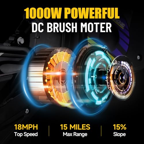 KOOZ HP112E 36V 1000W Electric Dirt Bike for Kids, 3 Speed Modes Teen Electric Motorcycle Up to 18 MPH & 15 Miles Long-Range, Dual Suspension & Disc Brake, 16" Sturdy Tire for Kids Teenagers, Orange