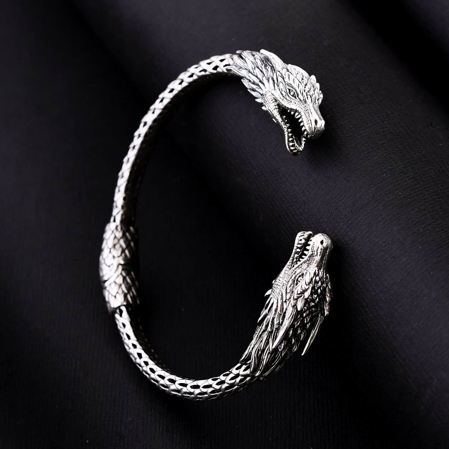 Shop LC BALI LEGACY 925 Sterling Silver Dragon Cuff Bangle Bracelet for Women Jewelry Size 7" 44 Grams Birthday Gifts for Women