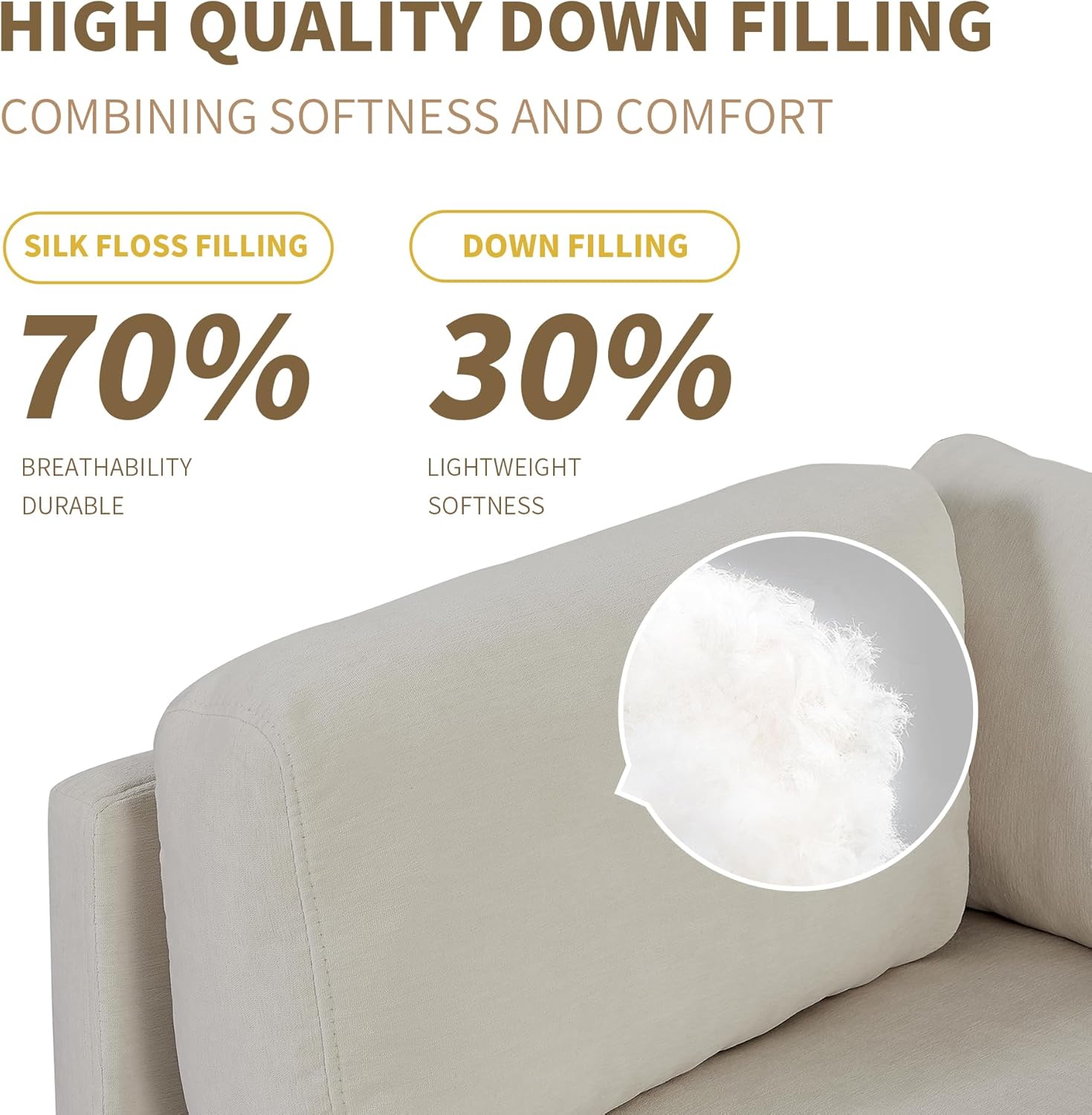 L Shaped Convertible Modular Sectional Sofa with Extra Wide Chaise , Deep Seat Reversible Corner Couch with Thicked Cushion ,Polyester Blend Upholstered Sofa&Couches for Living Room Furniture Sets