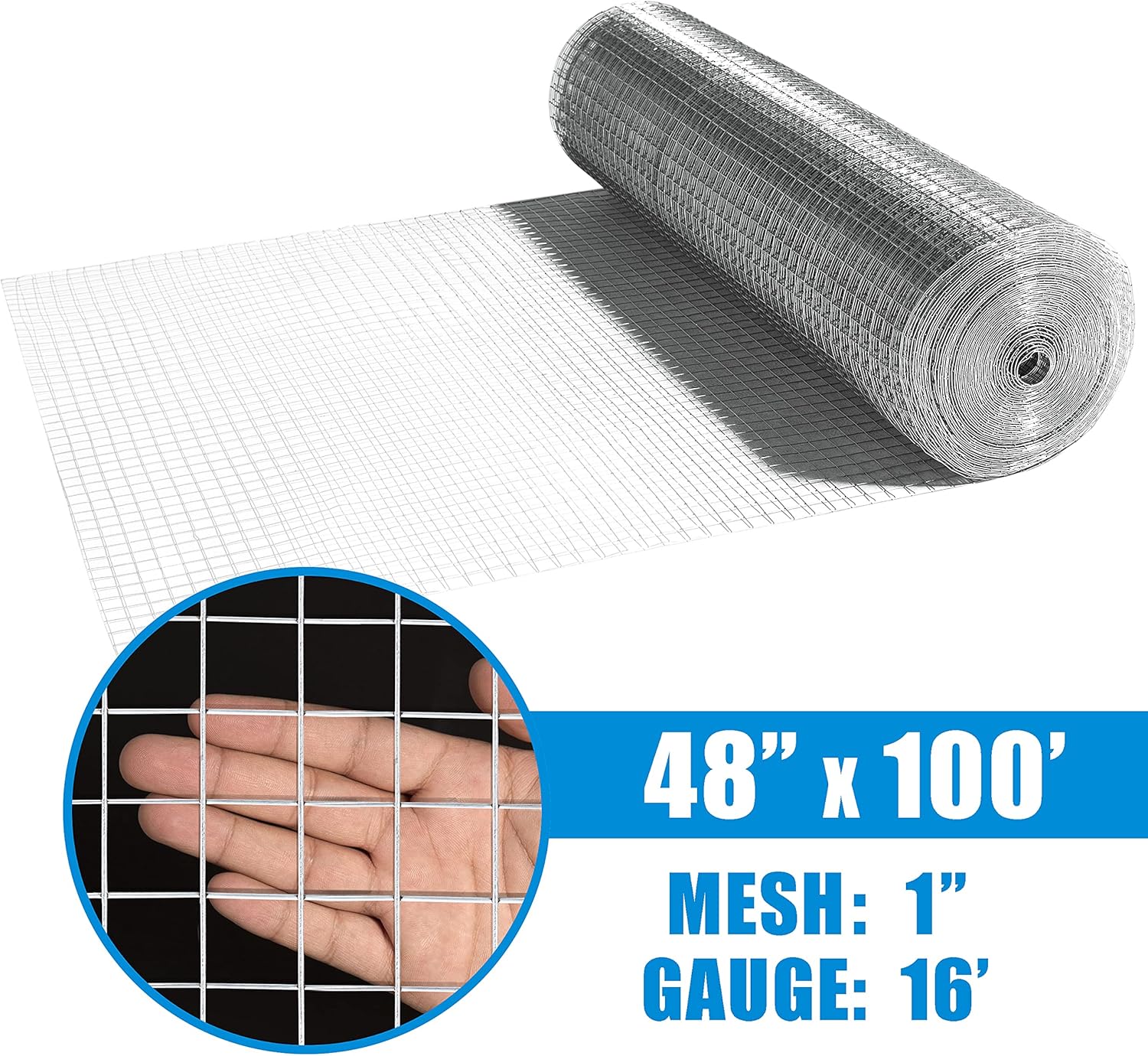 Fencer Wire 16 Gauge Hot-Dipped Galvanized Welded Wire Fence with 1 inch x 1 inch mesh size (4 ft. x 100 ft.)