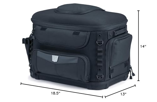 Kuryakyn 5723 Titan Pet Palace: Portable Weather Resistance and Heat Reducing Motorcycle Dog/Cat Carrier Crate for Touring Seat, Black Large