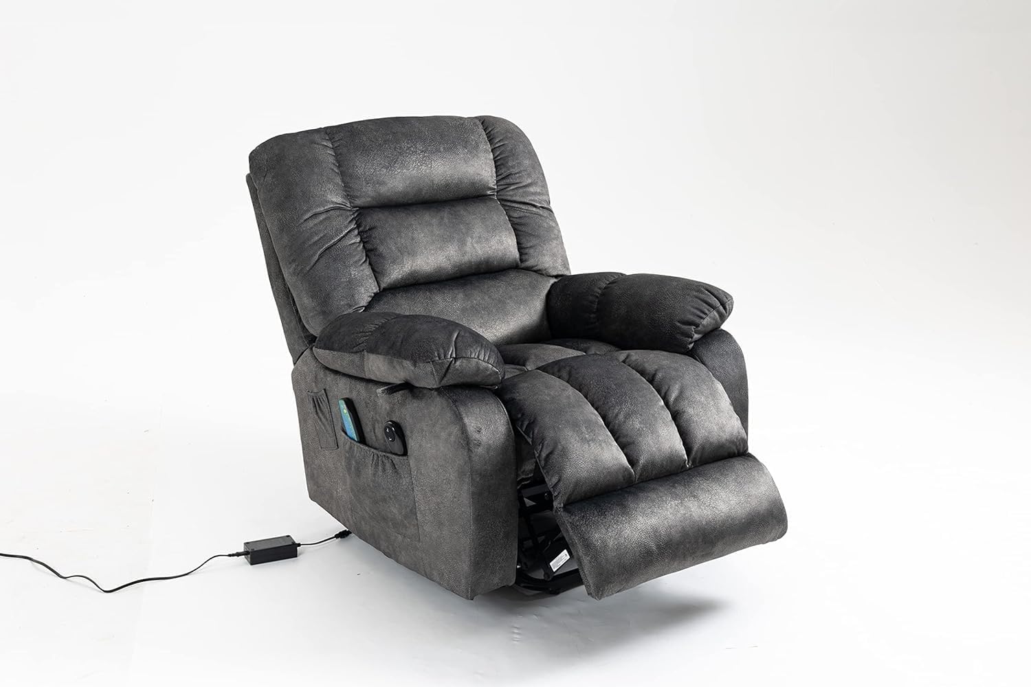 Large Fabric Power Lift Chairs Recliner for Elderly Oversized Dual Motor Lift Recliner, Electric Recliner Chair with Infinity Position, Heat and Massage, USB Ports