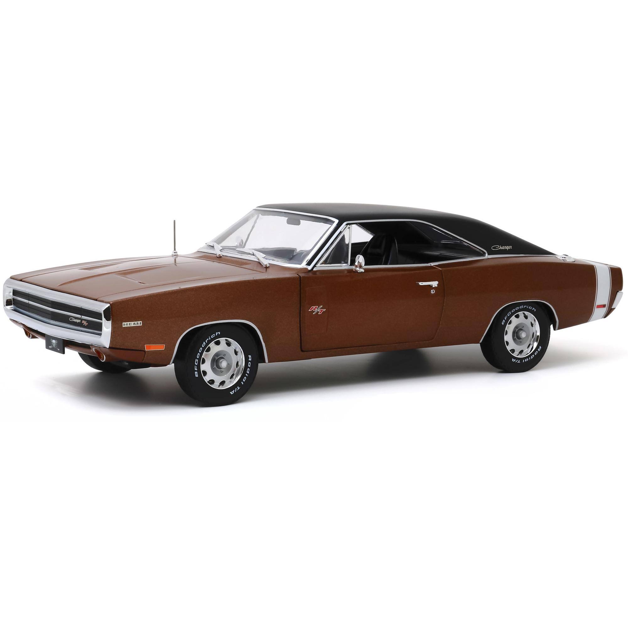 1970 Dodge Charger R/T Dark Burnt Orange Metallic with Black Top Graveyard Carz (2012) TV Series 1/18 Diecast Model Car by Green