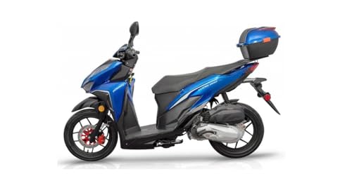 HHH Clash 200 EFI Adult Scooter Vitacci Gas Street Scooter 168cc Motorcycle Fully Automatic, Matching trunk and LED lights (BLUE)