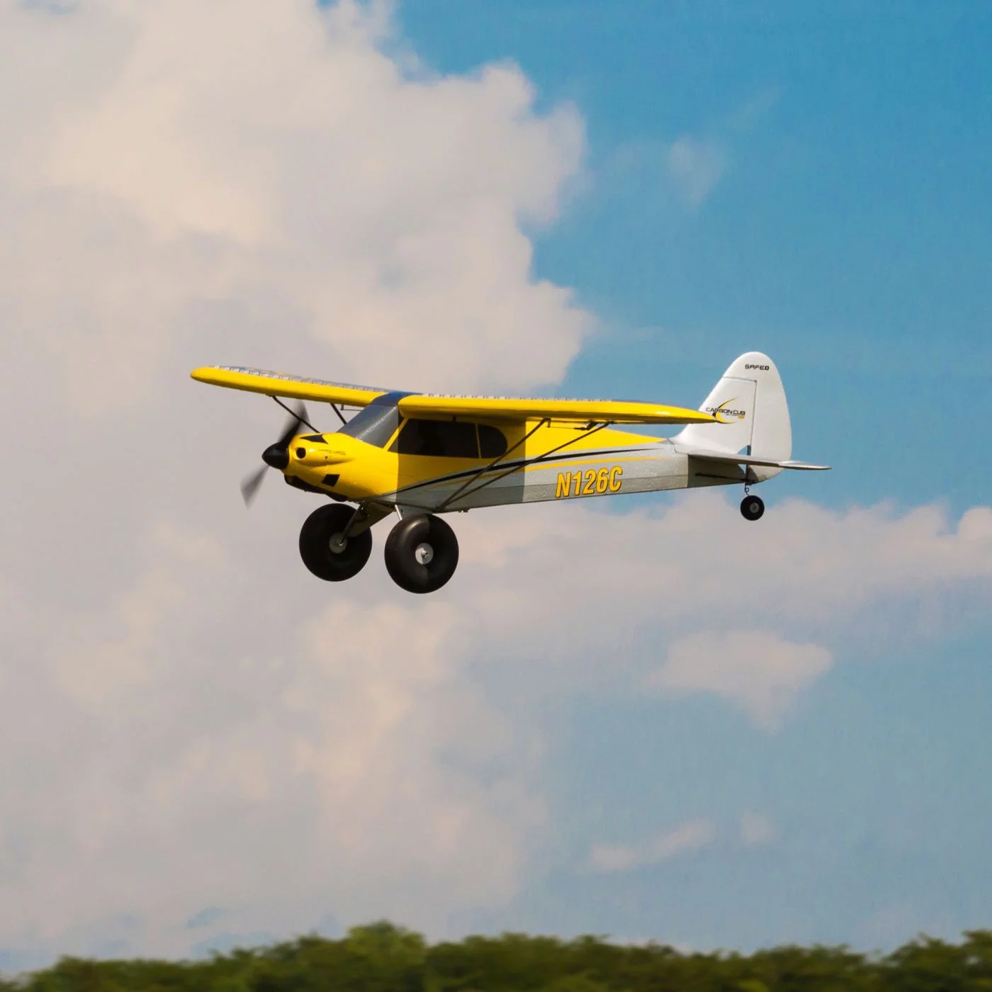 HobbyZone RC Airplane Carbon Cub S 2 1.3m BNF Basic Transmitter Battery and Charger not Included with Safe HBZ32500 Yellow Airplanes B&F Electric Trainer