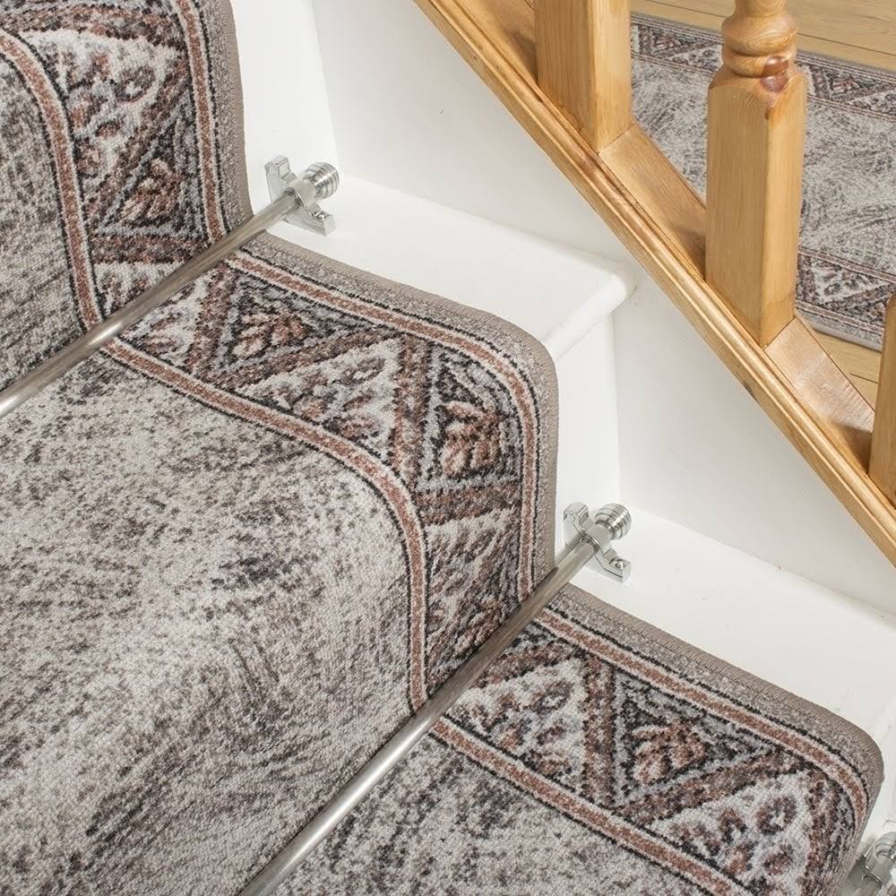 runrug USA Eiger Gray Stair Carpet Runner Length: 6 foot, WIDTHS: